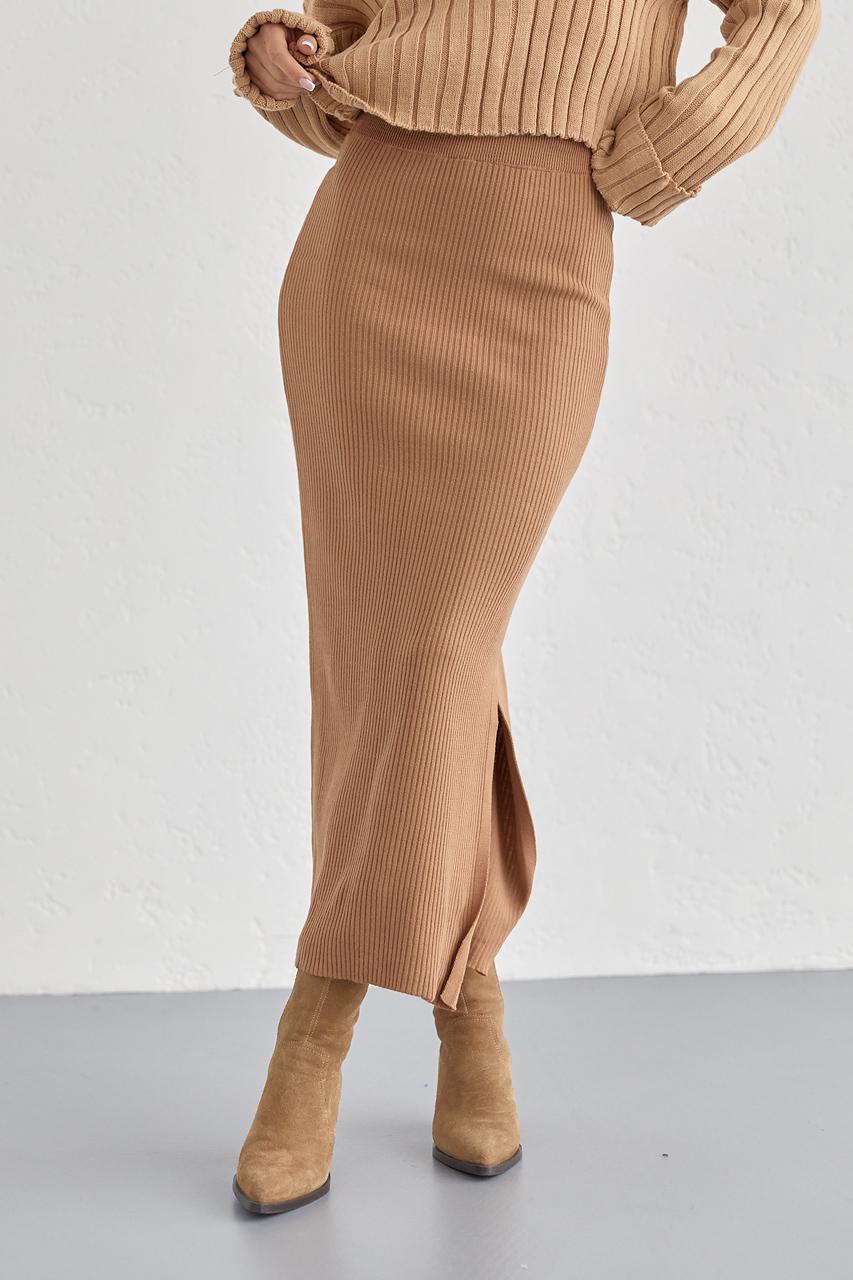 Юбка миди S Коричневый (9505961)