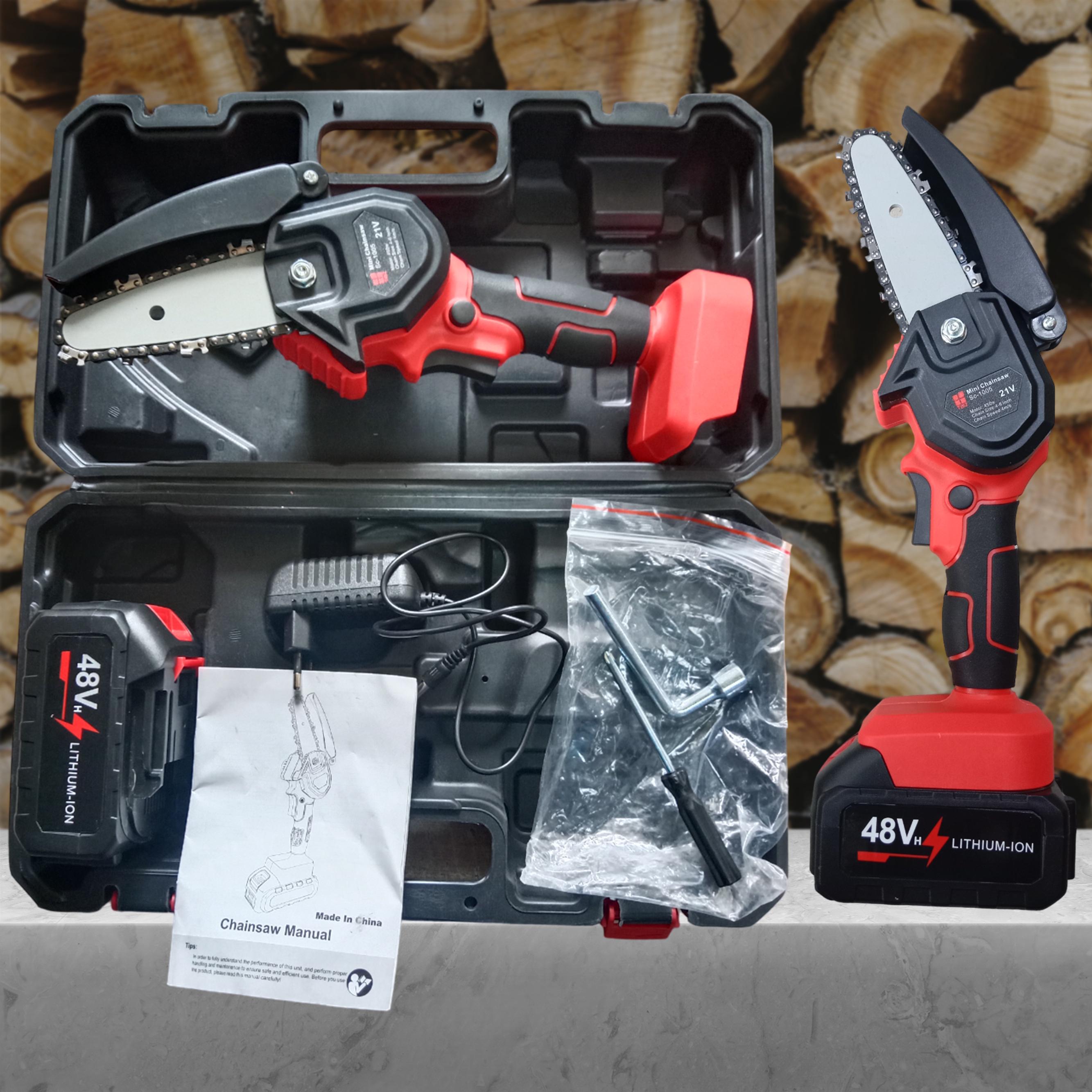 ᐉ Пила аккумуляторная цепная Chain Saw 48Vf в пластиковом кейсе с 1 ...