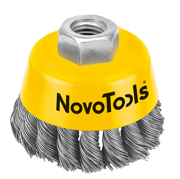 Чашка дисковая NovoTools NTWB10014ST ⌀100 мм M14x2 мм жгутовая проволока сталь по металлу (INKRZ00000DCN1003N)