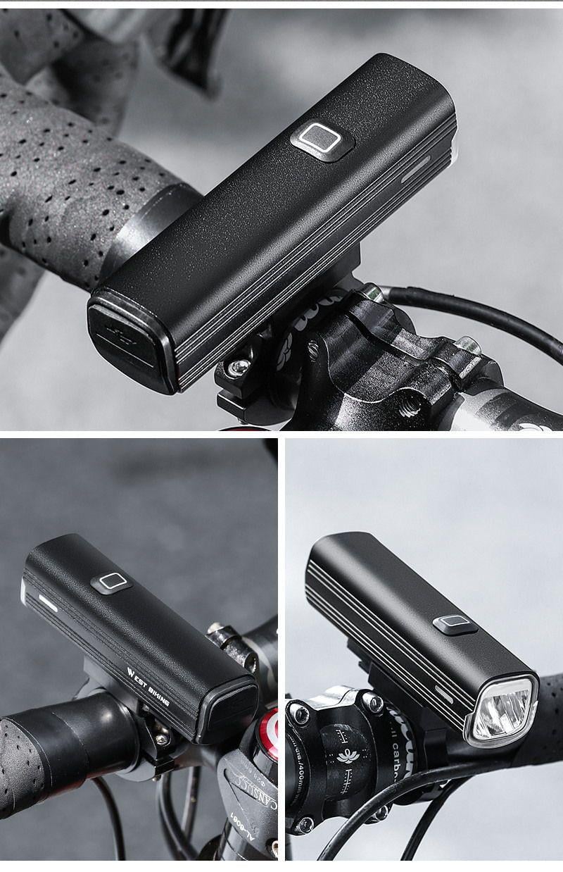 Фонарик на велосипед WEST Bike на руль USB 4800 мАч 1000 лм 5 режимов Черный - фото 11