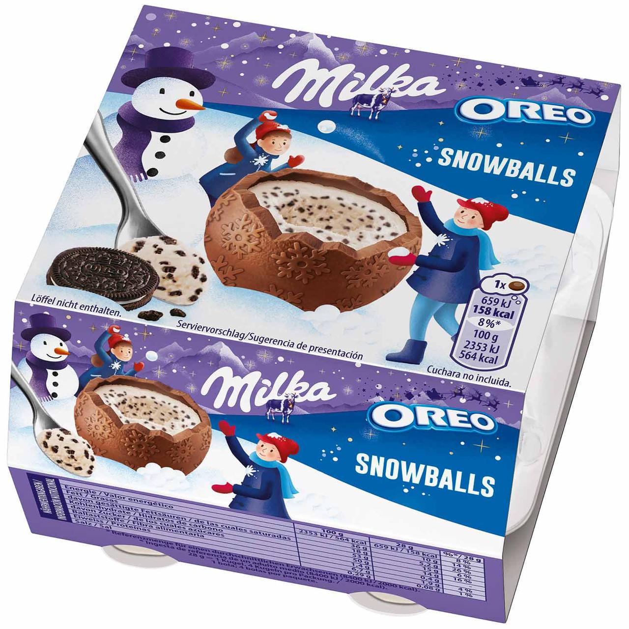 Шоколадный набор Milka Snow Balls Oreo 4x28 г (1277143610)