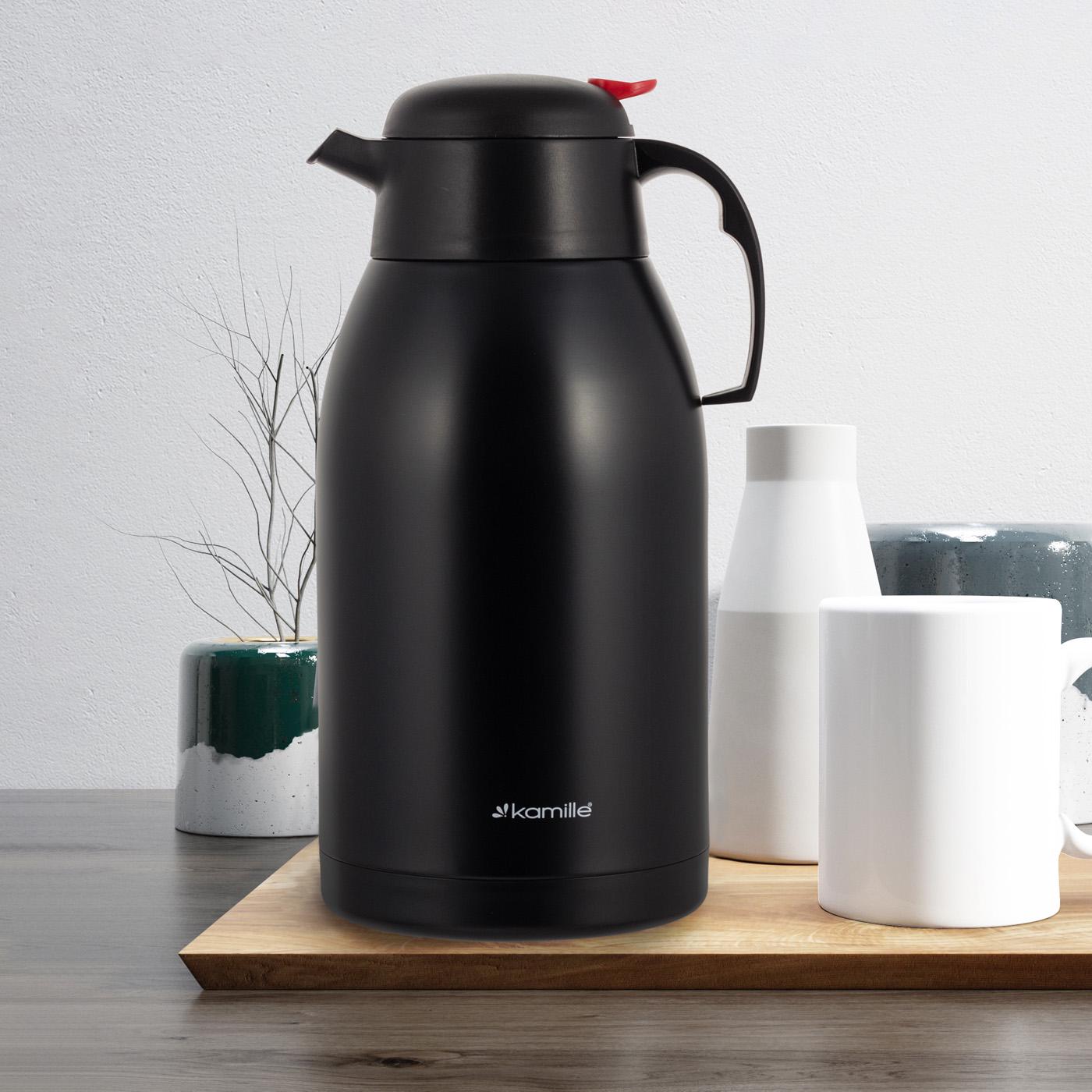 Термос із нержавіючої сталі Kamille 2,5 л Чорний матовий (2220) - фото 6 Термос із нержавіючої сталі Kamille 2,5 л Чорний матовий (2220) - фото 6