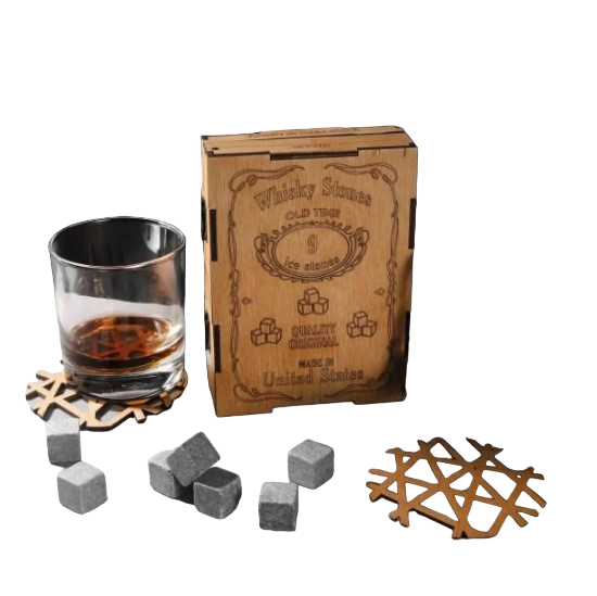 Лед для напитков многоразовый Icestone в деревянной коробке 9 шт.