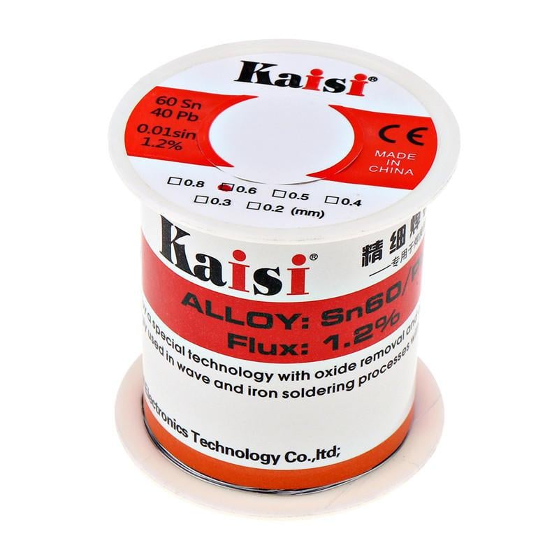 Припій дротяний Kaisi Sn60/Pb40 на котушці з флюсом 1,2% 150 г 0,6 мм (27831409) Припій дротяний Kaisi Sn60/Pb40 на котушці з флюсом 1,2% 150 г 0,6 мм (27831409)