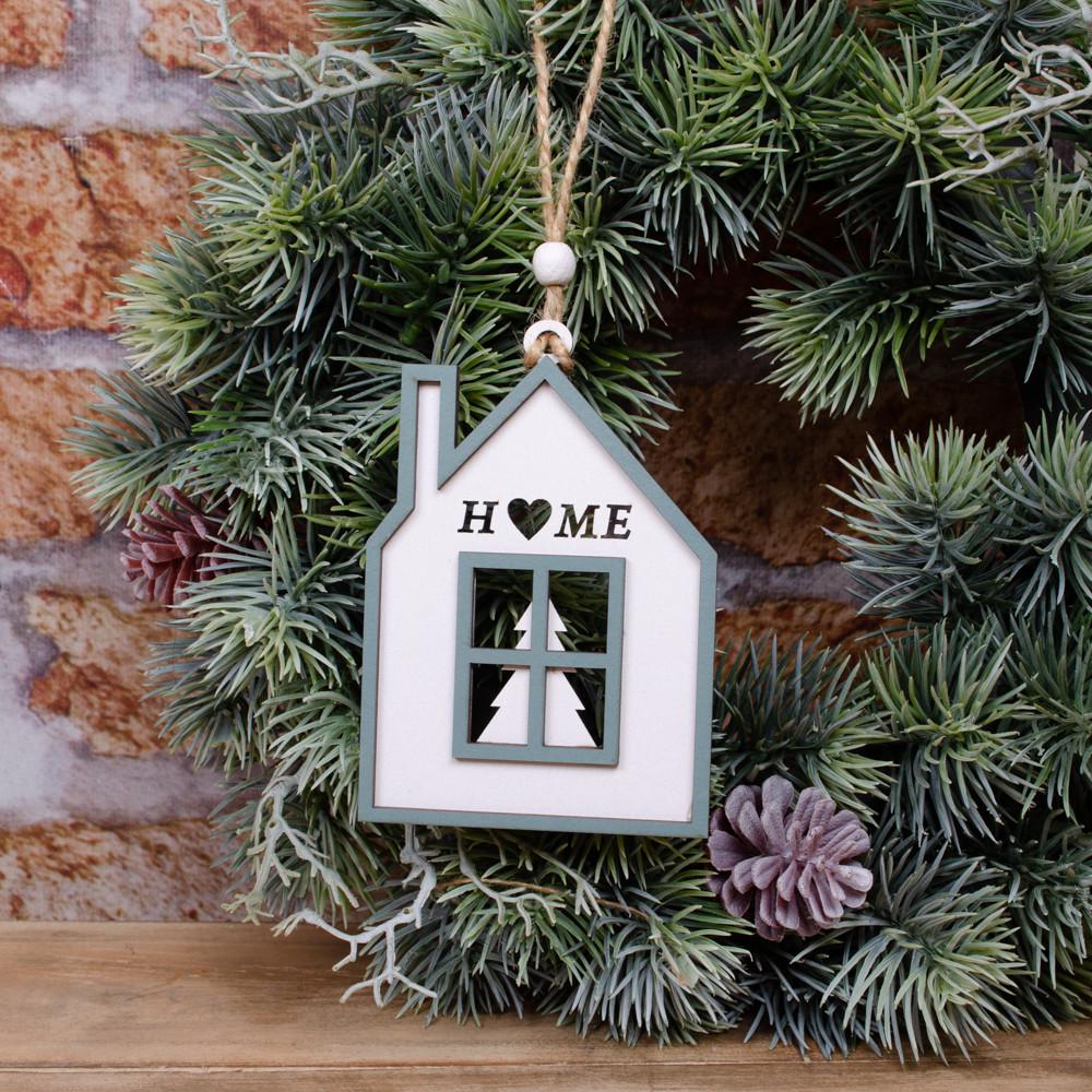 Подвеска из дерева Домик Белый (5186-3)