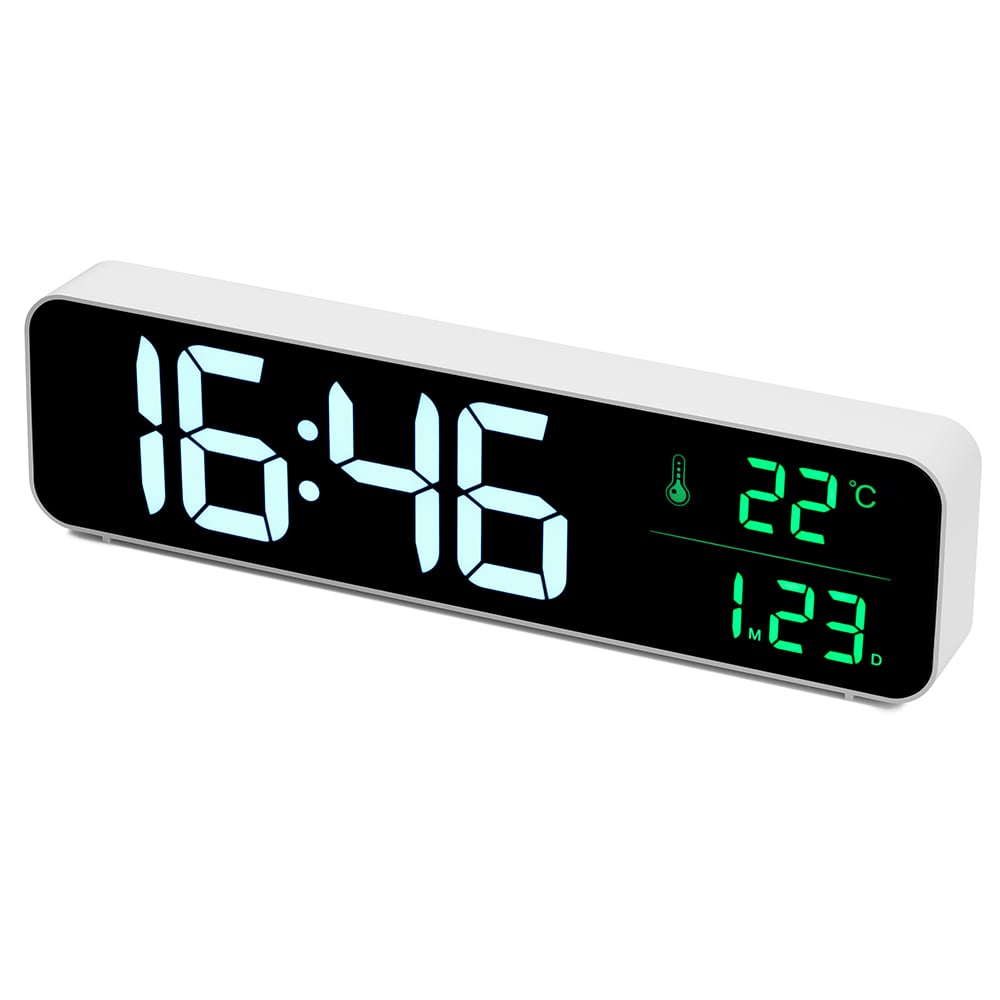 Часы настольные Losso Premium (GT) LONG электронные с LED подсветкой и будильником Белые (275757593)