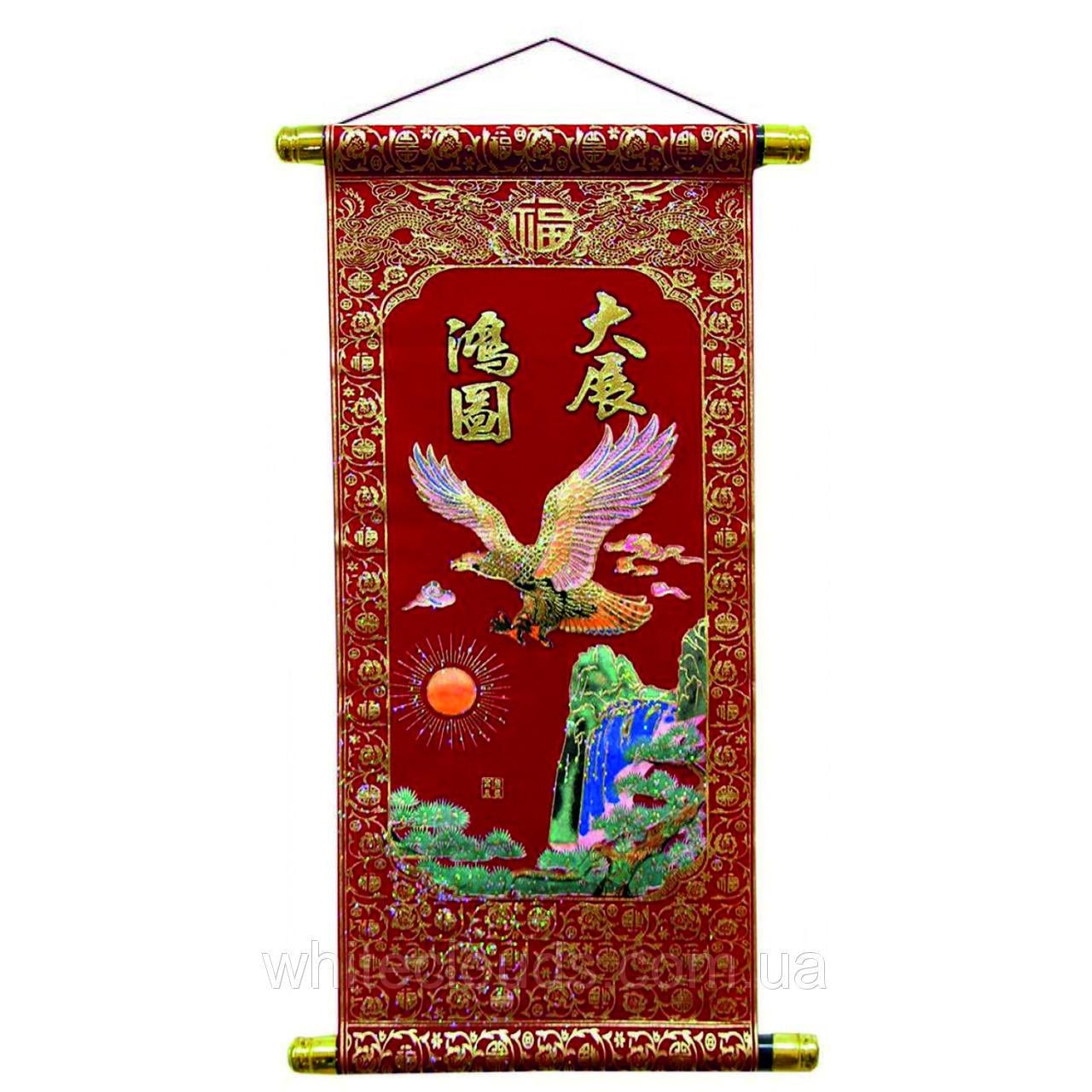 Панно Орел на фоні гір 80х30 см Червоний (18925)