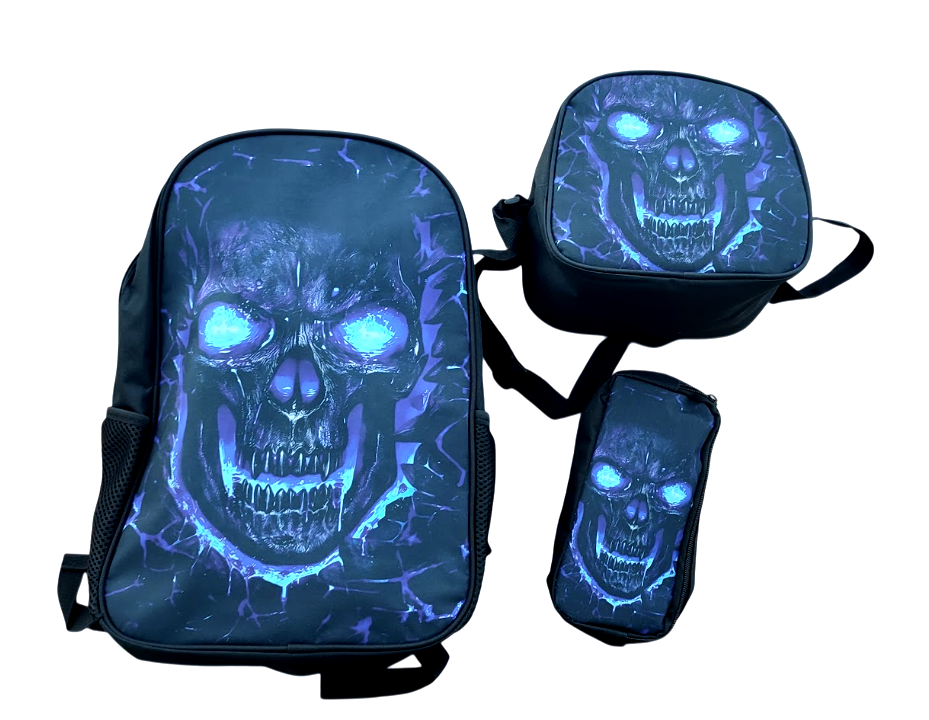 Рюкзак для прогулок с черепом городской классический 3в1 (565)