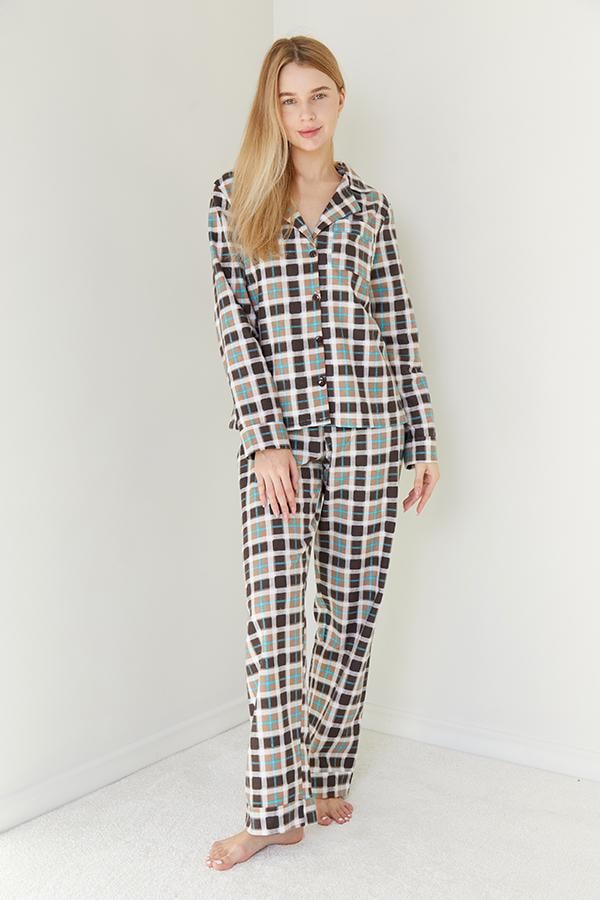 Піжамний костюм фланелевий Forly з брюками XS Kakao (FL0057-98-69_XS)