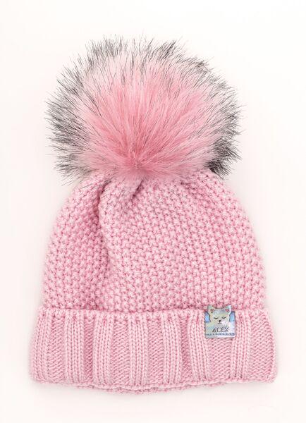 Шапка дитяча для дівчаток Моллі D865 фліс 46-50 см Світло-рожевий