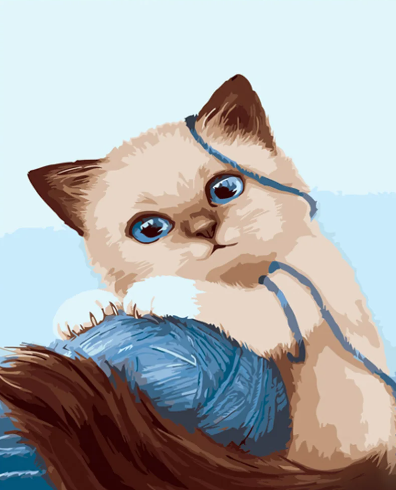 Картина по номерам Strateg Развлечения с клубочком 30х40 см (SS6680)