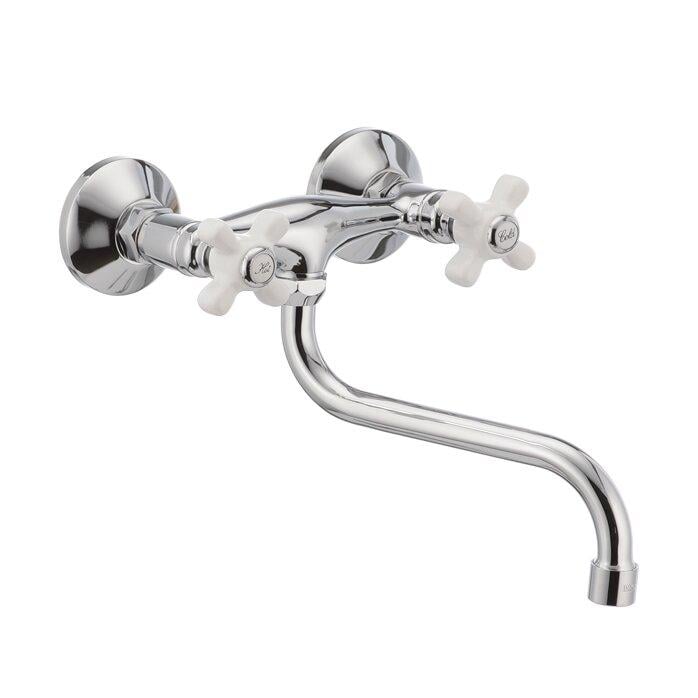 Смеситель для кухни Haiba Odyssey HB0317 настенный двухвентильный Хром (63086) Смеситель для кухни Haiba Odyssey HB0317 настенный двухвентильный Хром (63086)