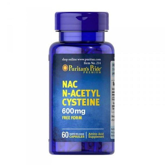 Ацетилцистеин Puritan's Pride N-Acetyl Cysteine NAC 600 мг 60 Caps