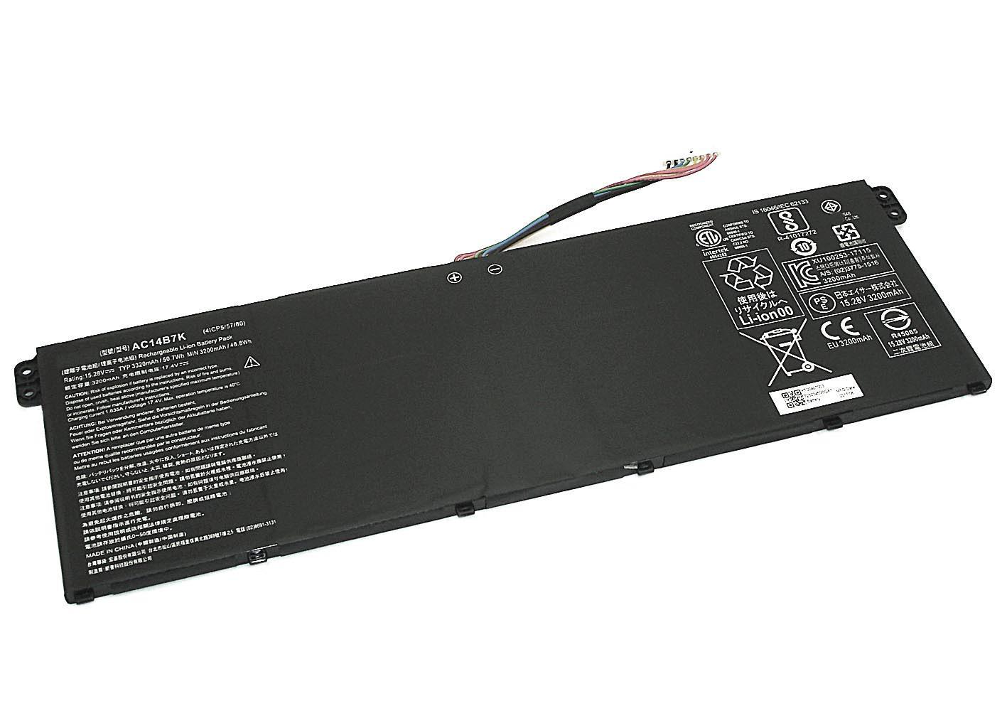 Аккумулятор для ноутбука Acer AC14B7K Aspire Swift 3 SF3 15.28V 3320 mAh (074282)