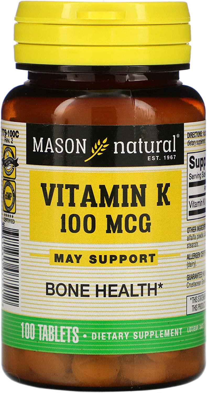 Витамин К Mason Naturals Vitamin K 100 mcg 100 Tablets