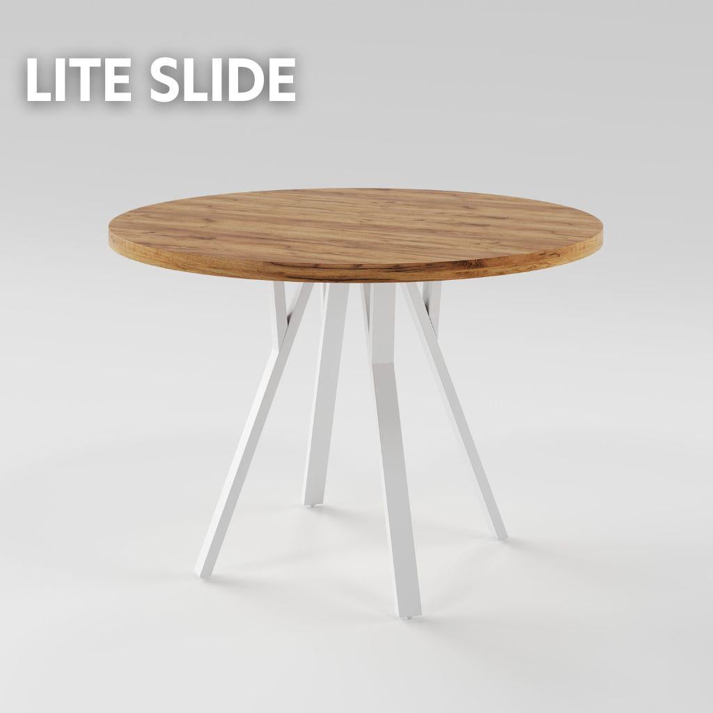 Стіл для кухні LITE slide D1100 у стилі Loft круглий розсувний (202600030)