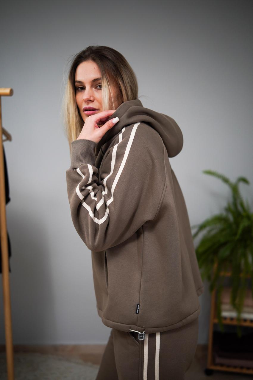 Костюм женский М208.4 на замке с начесом XXL Бежево-серый (1033-1-64) - фото 6 Костюм женский М208.4 на замке с начесом XXL Бежево-серый (1033-1-64) - фото 6