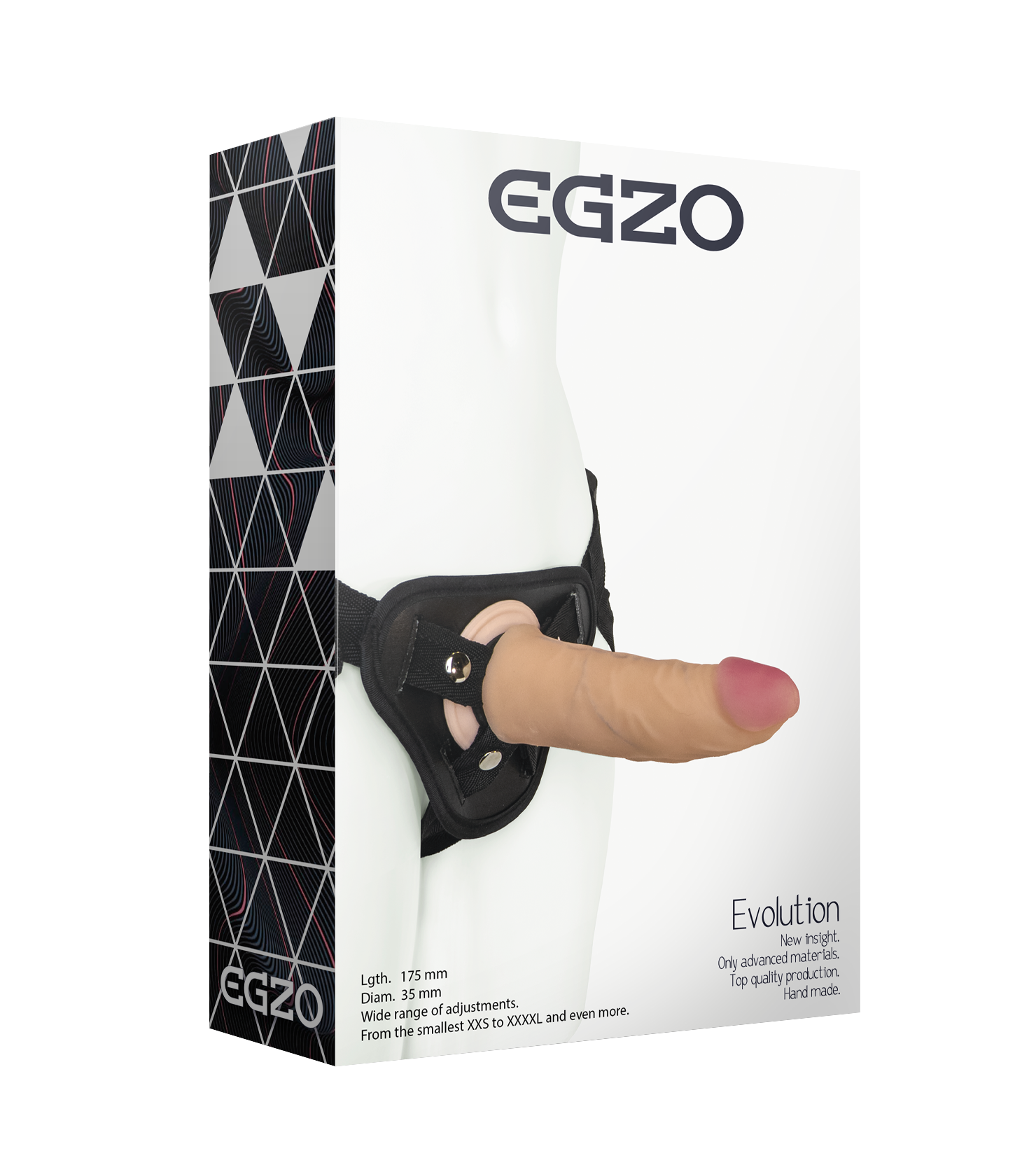 Страпон EGZO Evolution STR003 з кібершкіри ( 38131612)
