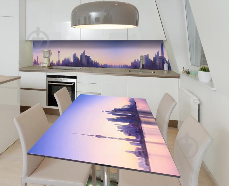 Наклейка 3Д виниловая на стол Zatarga «Город будущего» 600х1200 мм для домов, квартир, столов, кофейн, кафе