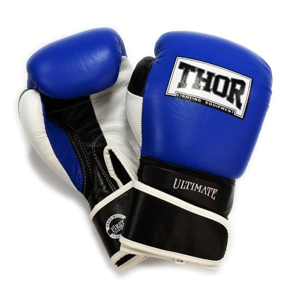 Перчатки боксерские Thor ULTIMATE 14oz PU Синий/Черный/Белый - фото 1