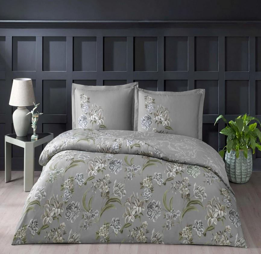 Комплект постельного белья Tac Elodie gri сатин евро (2000022283943) Комплект постельного белья Tac Elodie gri сатин евро (2000022283943)