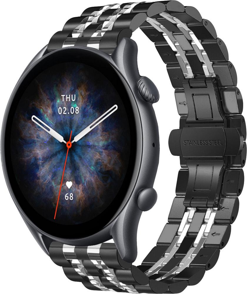 Браслет металлический Spinye Line для Amazfit GTR 3 Pro Black Silver (28983-03)