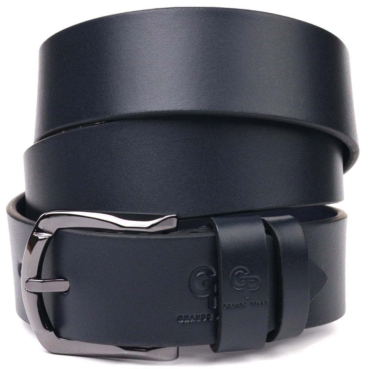 Ремінь чоловічий шкіряний Grande Pelle Leather Belt 21471 Синій