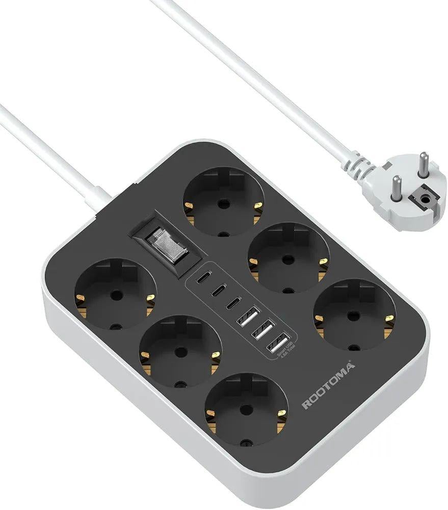 Подовжувач мережевий ROOTOMA 12in1 6 розеток та 6 USB-портів (35431572)