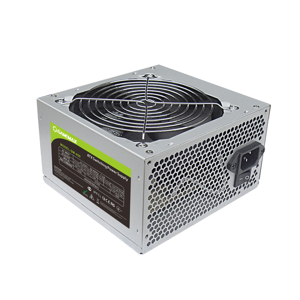 Блок питания ATX GameMax GM-450 12В с кабелем Серый