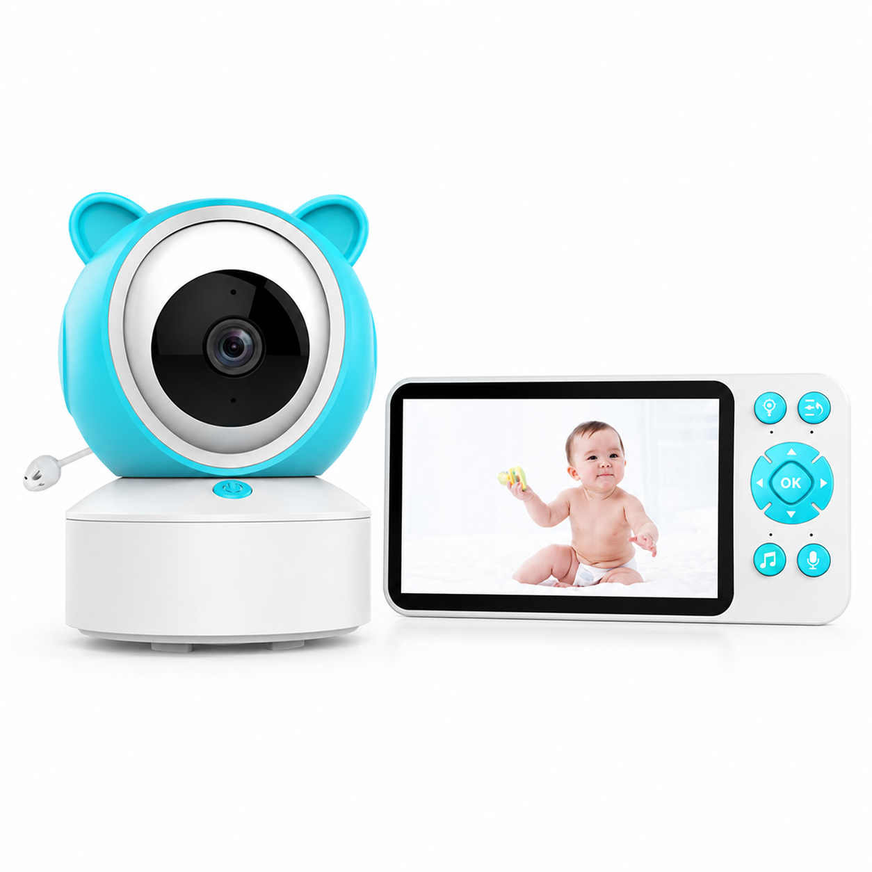 Видеоняня-радионяня с камерой Full HD Wi-Fi LCD-монитор 5" ночное видение (М 17861)