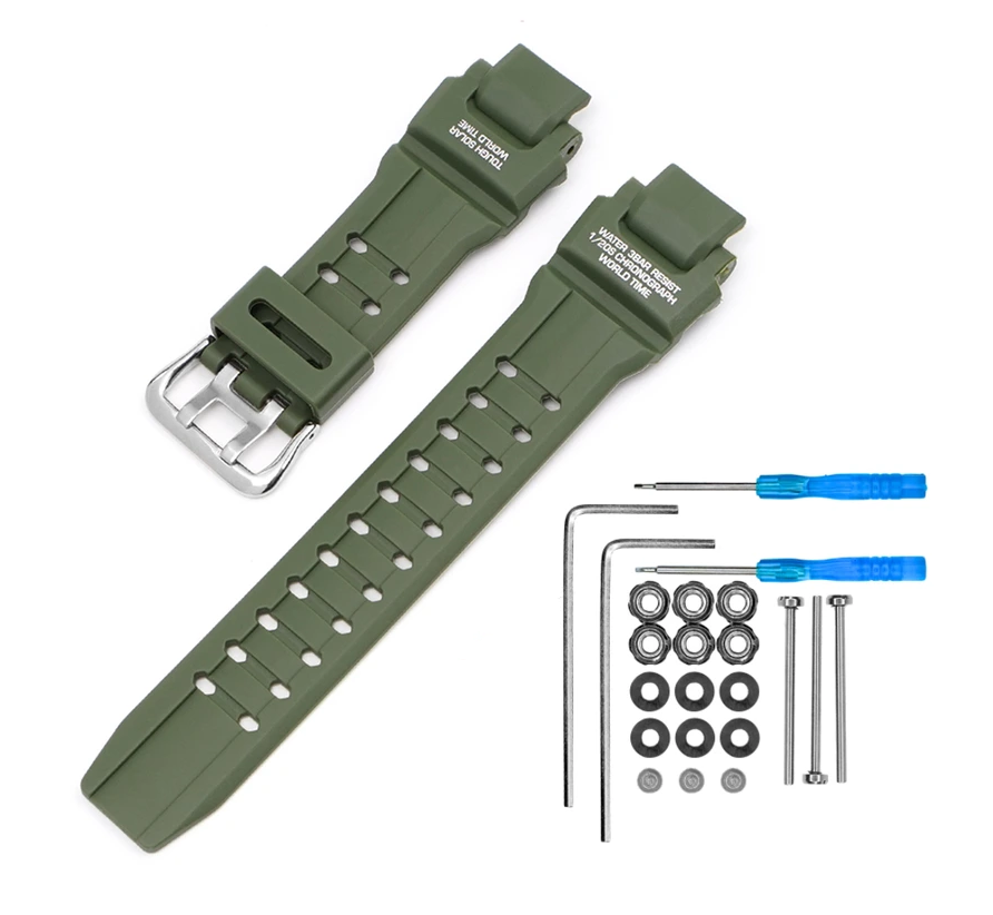 Ремінець для Casio G-Shock GW-A1000/GW-4000/GA-1000 Army Green Silver (3960) Ремінець для Casio G-Shock GW-A1000/GW-4000/GA-1000 Army Green Silver (3960)
