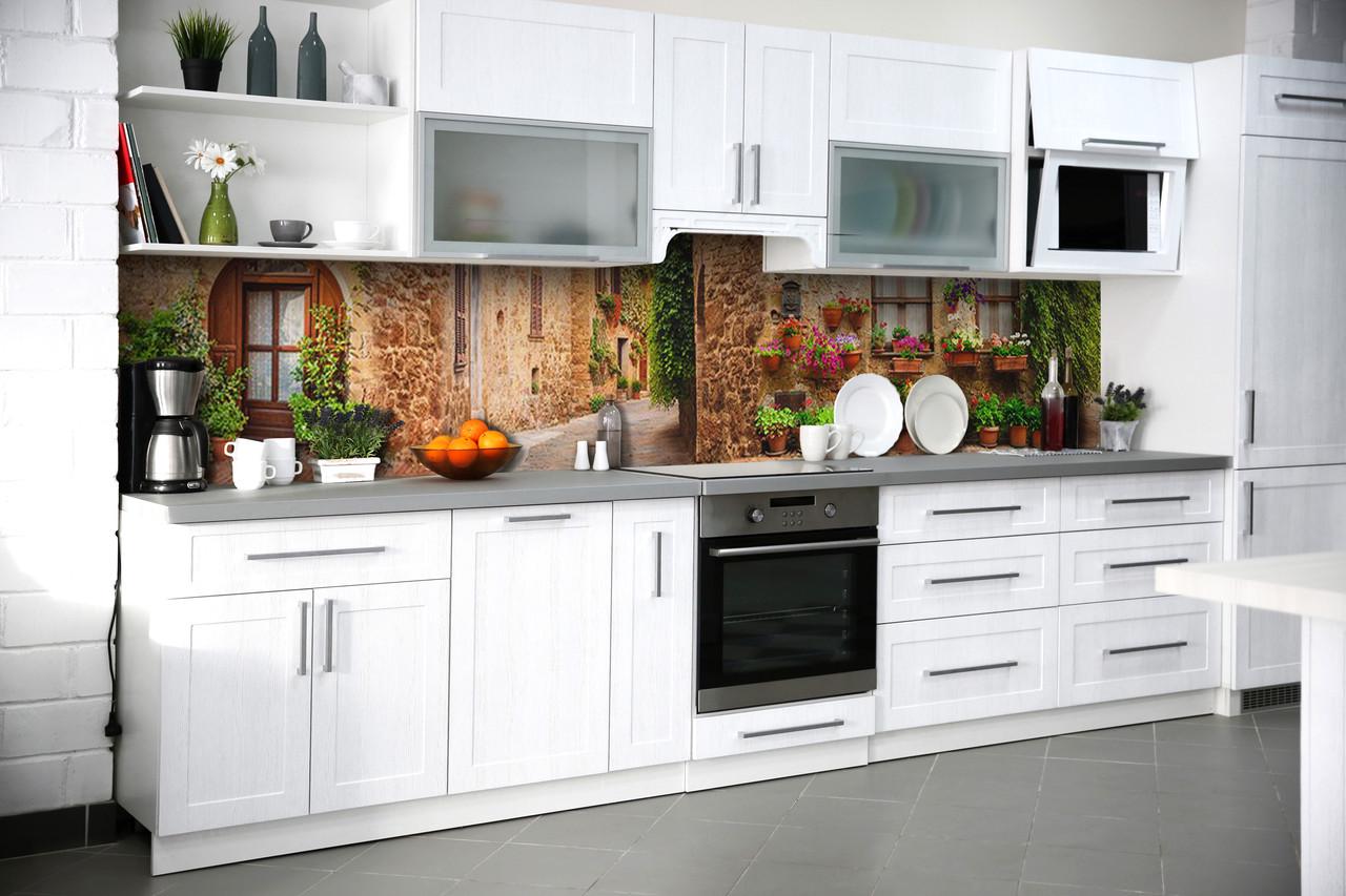 Кухонный фартук Прованс горшочки с цветами из самоклеющейся виниловой пленки 60х250 см Коричневый Кухонный фартук Прованс горшочки с цветами из самоклеющейся виниловой пленки 60х250 см Коричневый