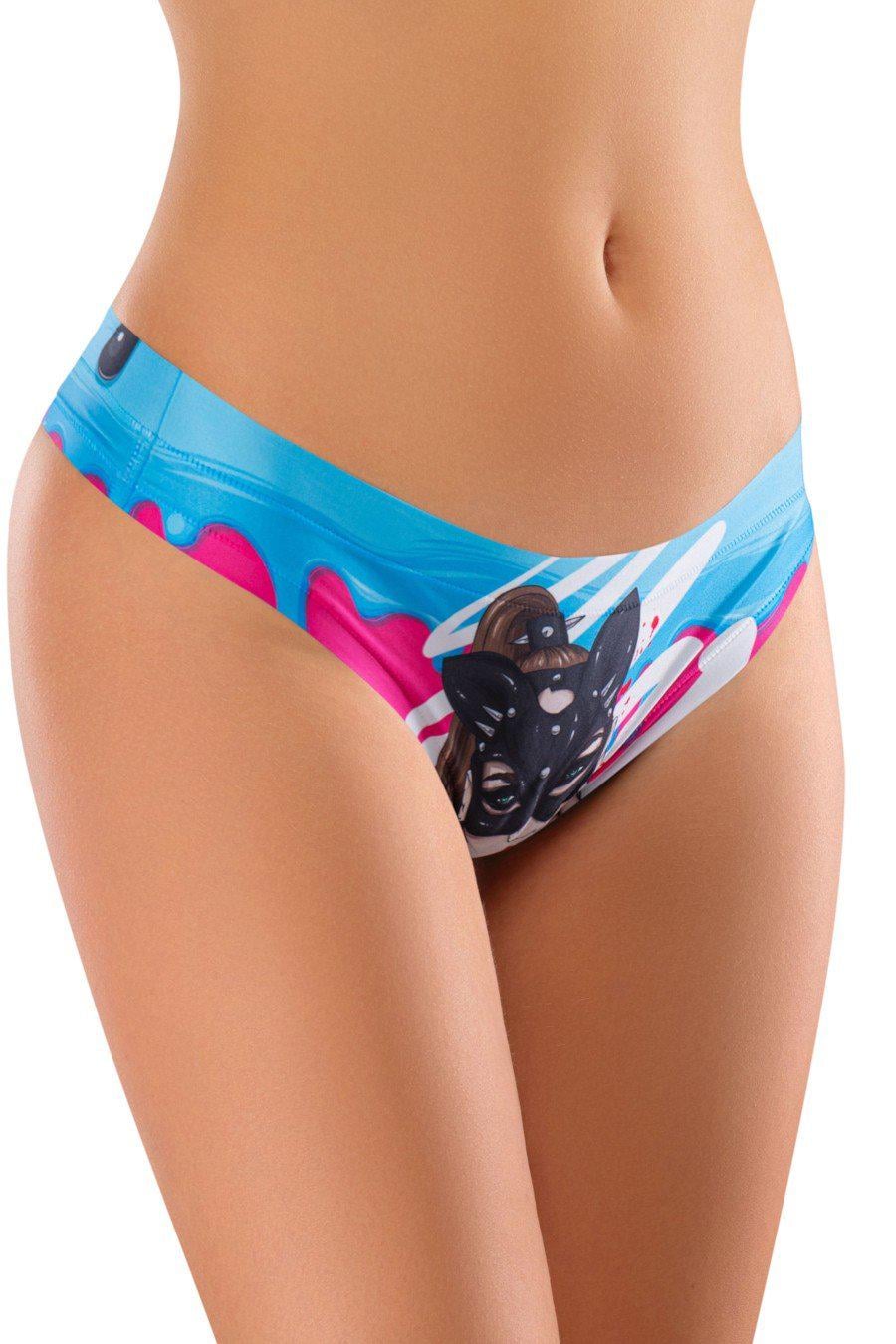 Трусики женские Mememe стринг с ярким принтом S Разноцветный (83401-59371-80)