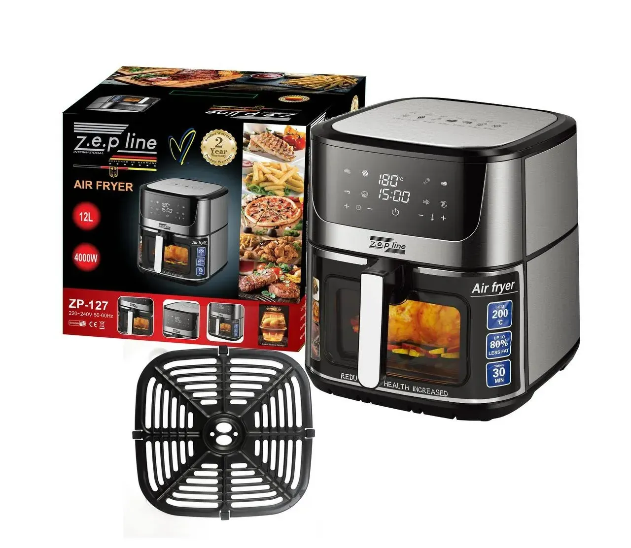Фрітюрниця-аерогриль Zepline ZP-127 4000 Вт 12,5 л LED панель (ML-04966)