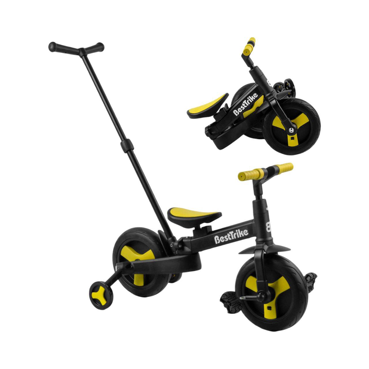 Велосипед-трансформер Best Trike 58195 колеса PU 10'' батьківська ручка/знімні педалі Жовтий (25400124) - фото 5 Велосипед-трансформер Best Trike 58195 колеса PU 10'' батьківська ручка/знімні педалі Жовтий (25400124) - фото 5