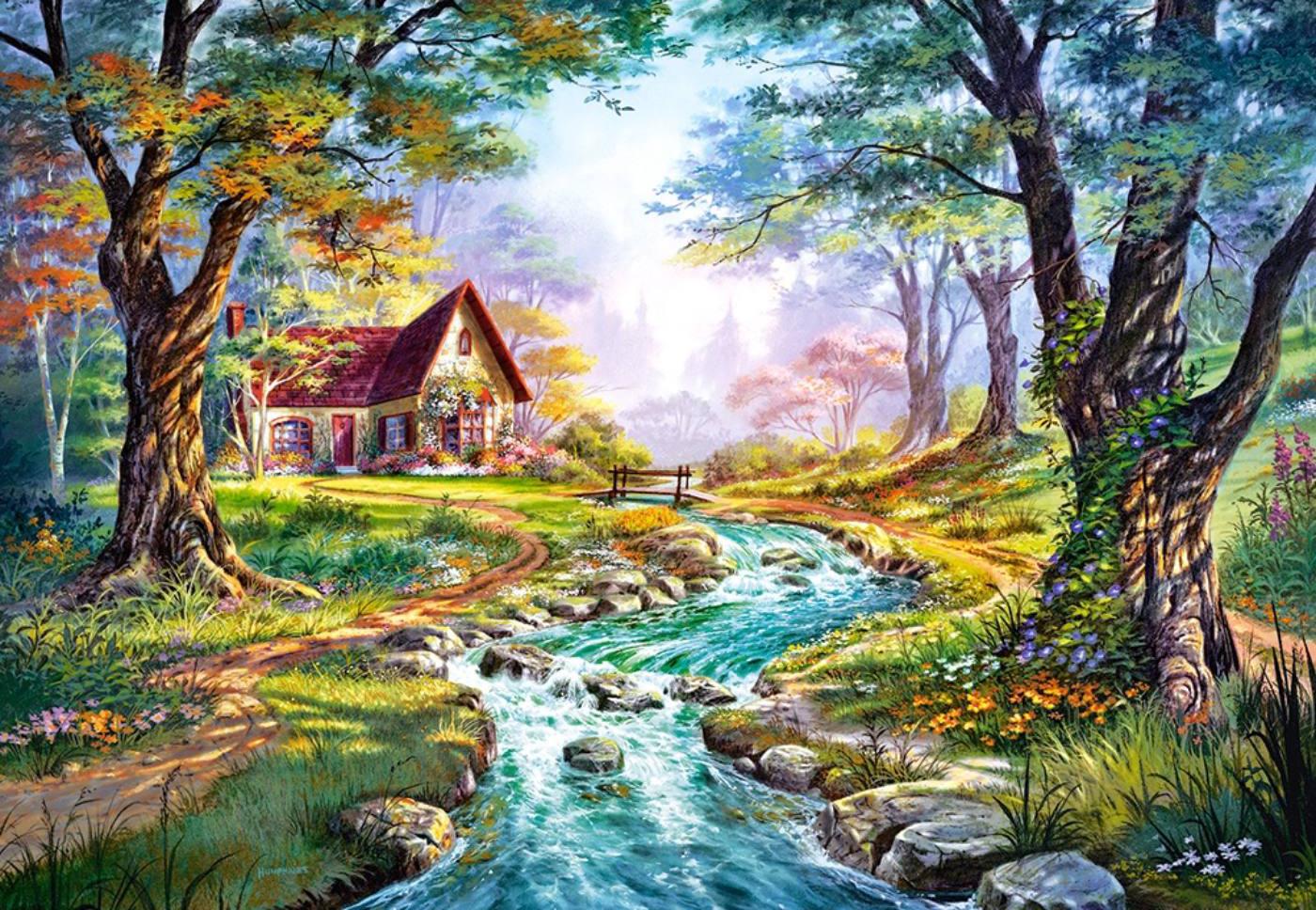 Алмазная мозаика Emerald Craft Избушка у реки 30x20 см (17661) Алмазная мозаика Emerald Craft Избушка у реки 30x20 см (17661)