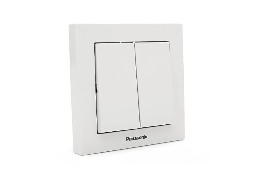Выключатель двойной Panasonic Karre Plus 55 Белый (35777257)