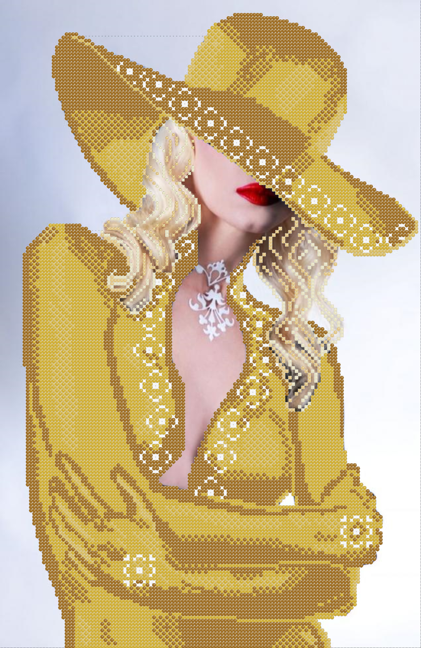Схема вышивки бисером Девушка блонд в золотом (569033080А)