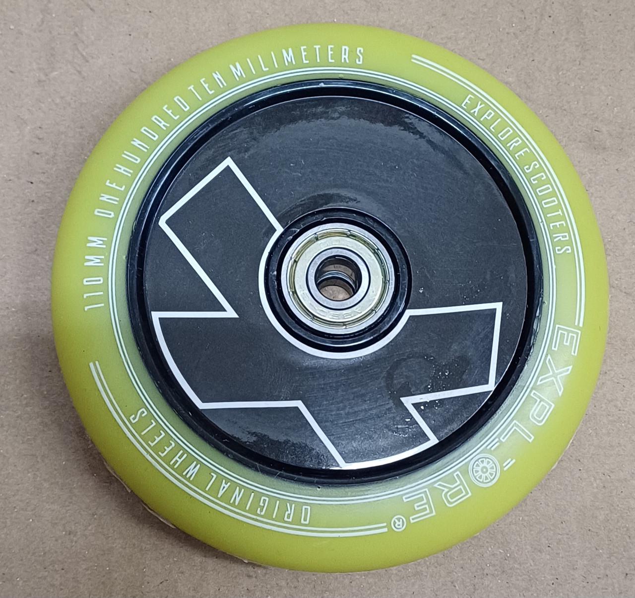 Колеса для трюкового самокату Explore 110 мм литий диск жовтий