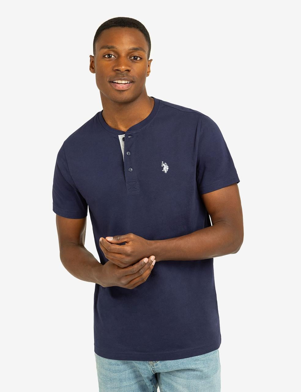 Футболка мужская US Polo ASSN JERSEY HENLEY S Синий (2691769458)