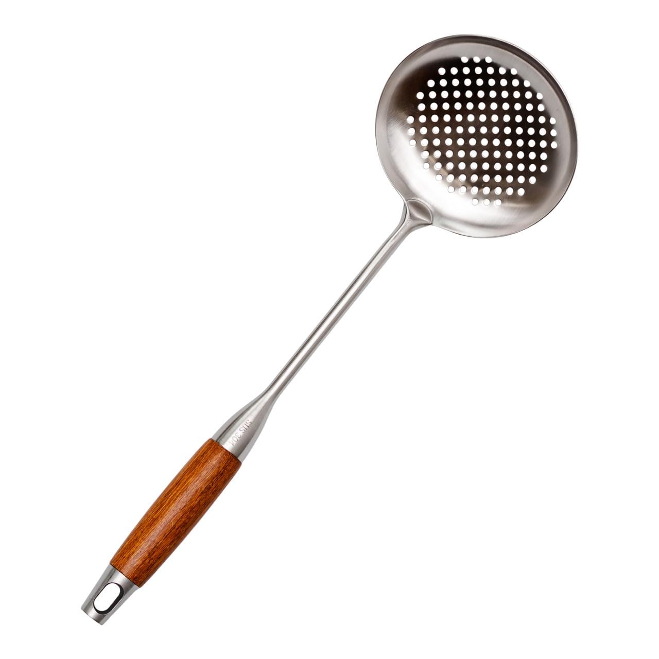 Шумівка кухонна Generous з нержавіючої сталі з дерев'яною ручкою 39 см (HP-8-41)