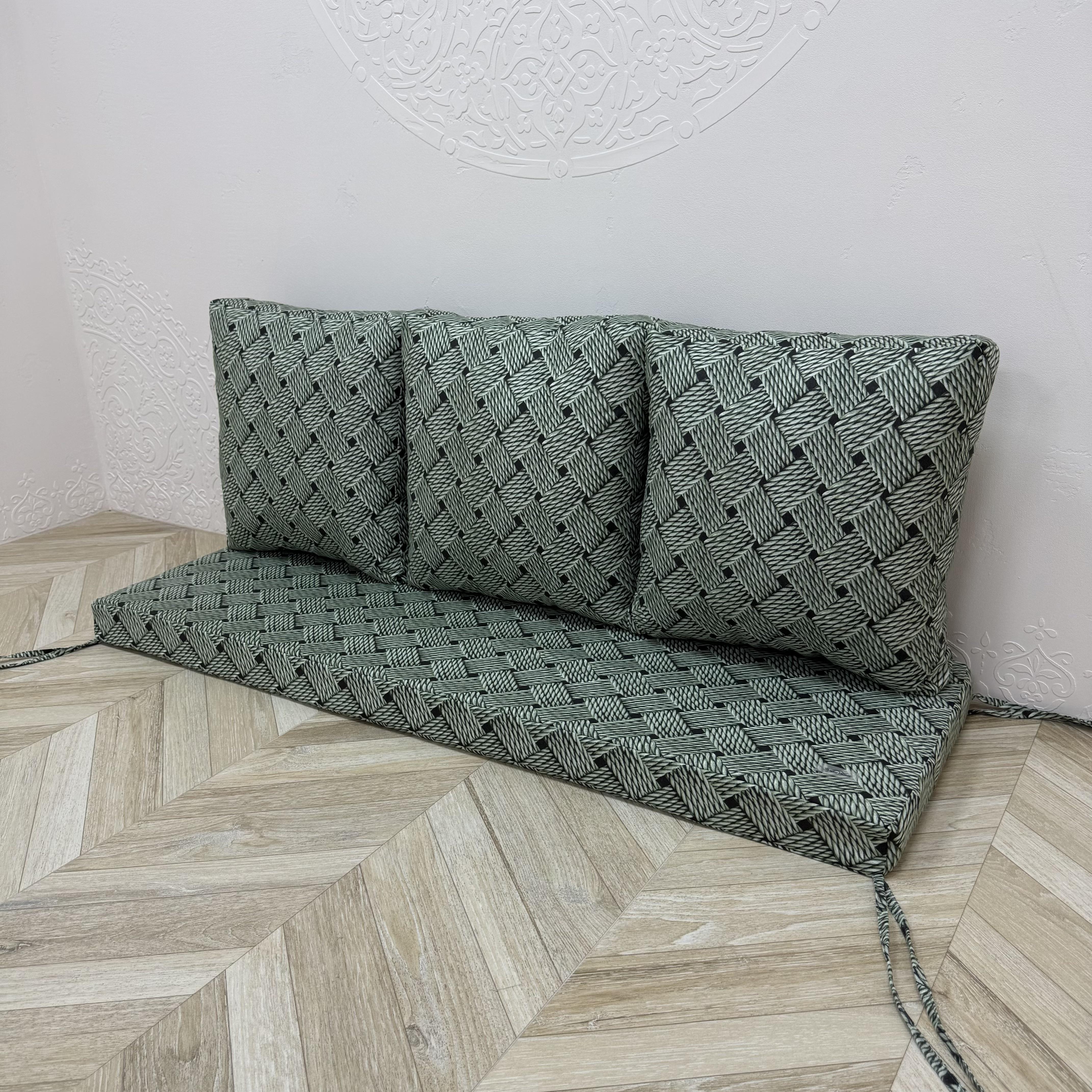 Комплект матрас с подушками Comfort Home Rope на поддоны/качели/каркасы/садовая мебель панама 120х60х40х5 см