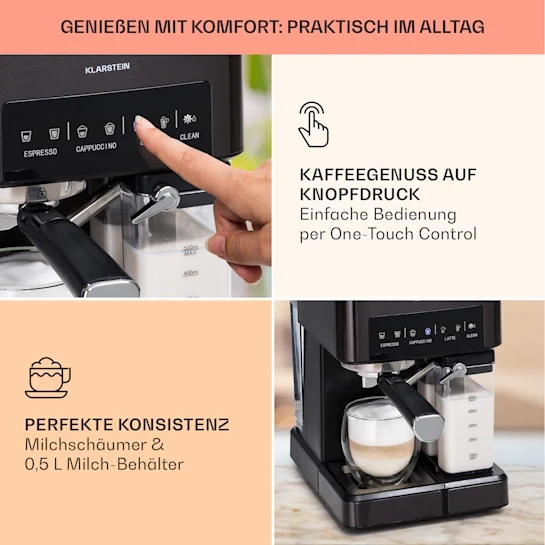 Кавоварка KLARSTEIN Arabica Comfort 10041523 1350 W 20 бар - фото 6