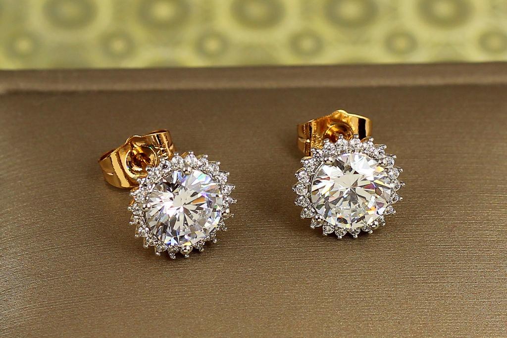 Серьги гвоздики Xuping Jewelry Подсолнух с родием 1,2 см Золотой (30853384)