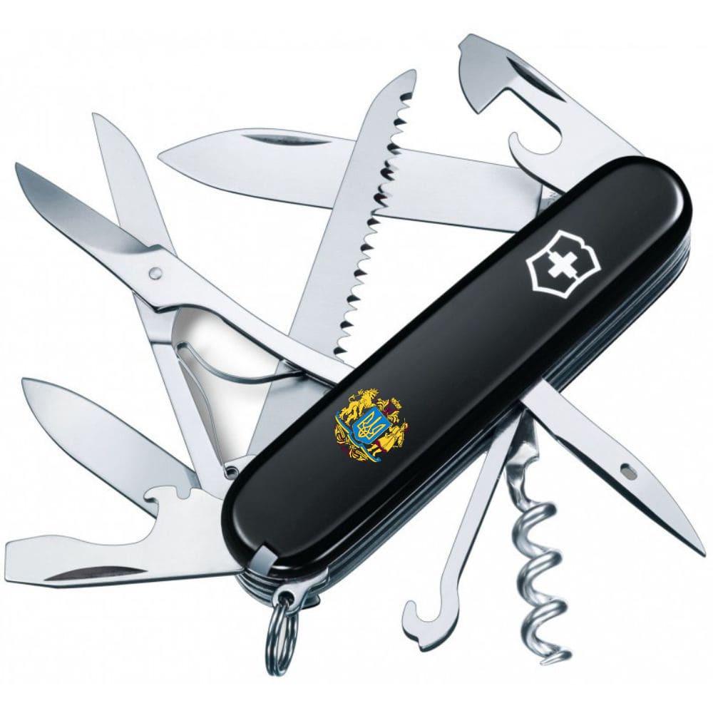 Мультитул Victorinox Huntsman Ukraine 1.3713.3 Герб Украины Черный (58-79-Vx13713.3_T0400u)