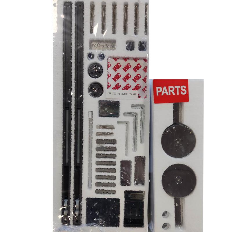 Душевая дверь в нишу KOER SR SD01-140x200-TR-01 прозрачное стекло Easy Clean 8 мм Хром (KR5380) - фото 5