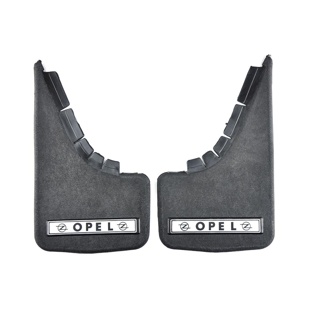 Брызговики малые Opel надпись мягкая структурная резина Mud-Flaps 2 шт. Серебряный/Черный