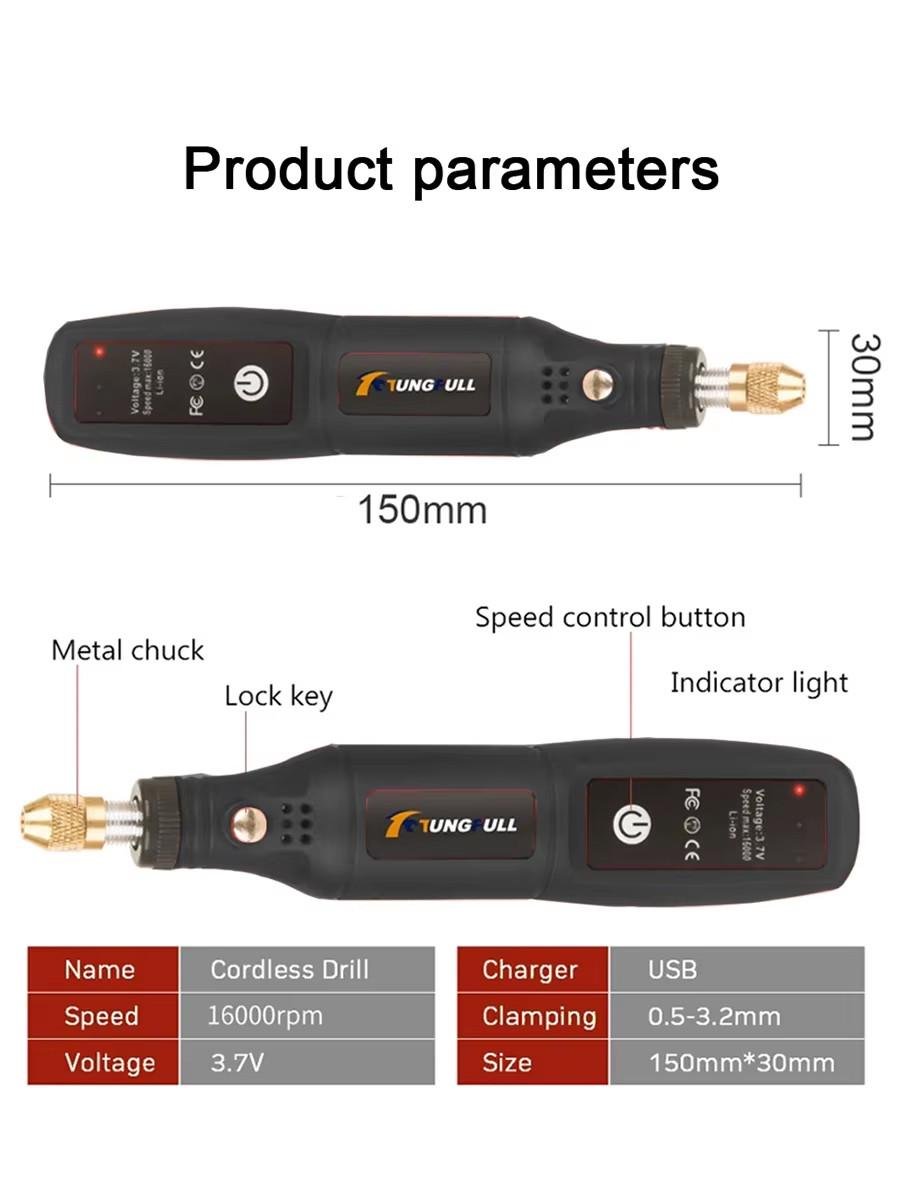 Гравер-мини и 24 насадок TUNGFULL USB (53704) - фото 2 Гравер-мини и 24 насадок TUNGFULL USB (53704) - фото 2