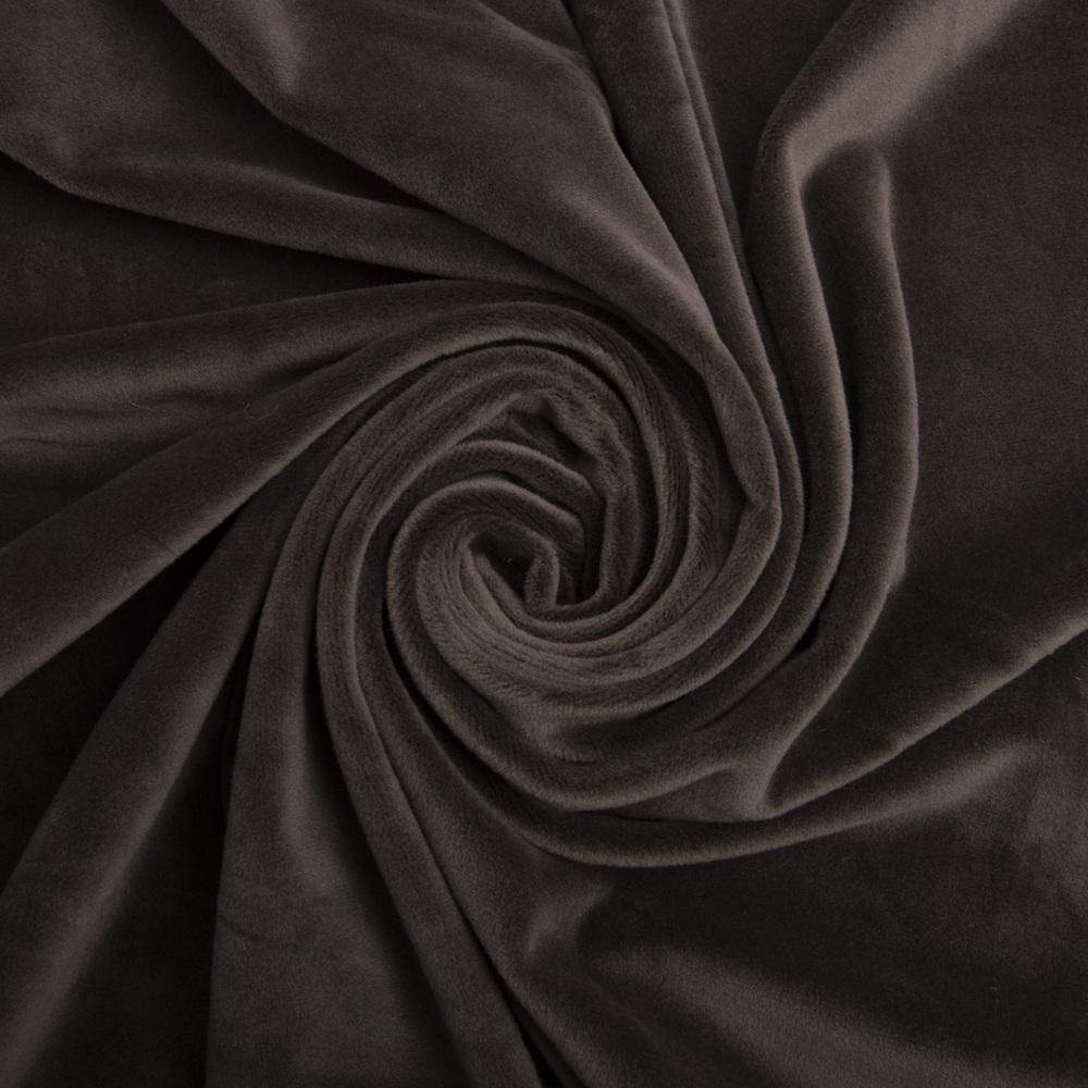 Ткань трикотаж однотонный Вельбо V-1176 Шокочино (23547)