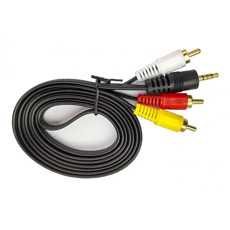 Кабель 3RCA Mini Jack 3,5х18 мм 1,5 м Латунь (00232)